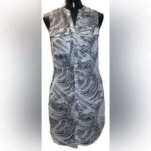 H&M Black, White, Gray Printed Dress, 4 Pockets,  Size 2